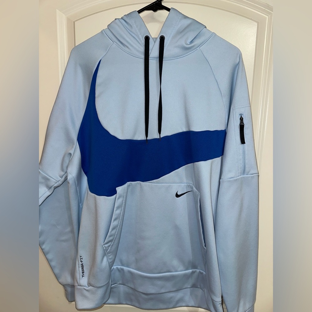 Nike Therma-Fit Fleece Hoodie, L, Blue